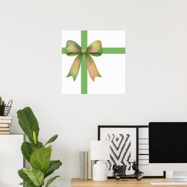 Elegant presentbåge – modern juldesign poster (Hemmakontoret)
