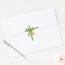 Elegant presentbåge – modern juldesign runt klistermärke