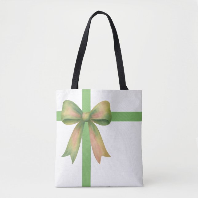 Elegant presentbåge – modern juldesign tygkasse (Framsida)