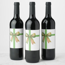 Elegant presentbåge – modern juldesign vinflaska etikett