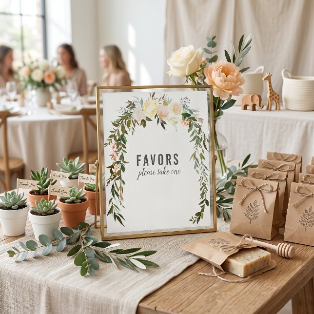 Elegant presentbord för baby sprinkle shower med r poster (Skapare uppladdad)