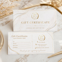Elegant presentcertifikat i guld | Lyx