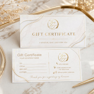 Elegant presentcertifikat i guld | Lyx