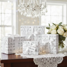 Elegant presentpapper för brölloppsdagen