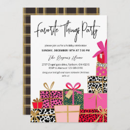 Elegant Presents Favorite Things Party Holiday  In Inbjudningar