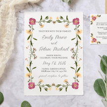 Elegant Pressad Wildblomma Garden Boho Bröllop
