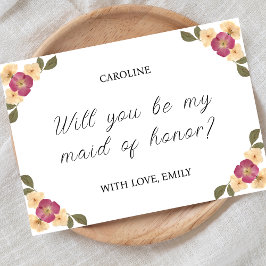 Elegant Pressade Wildblomma Maid of honor Frieri Kort