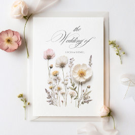 Elegant Pressed Flowers Chic Bröllbjudan Inbjudningar