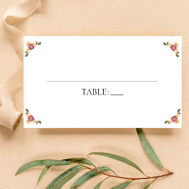 Elegant Pressed Wildblommor Boho Garden Wedding Placeringskort
