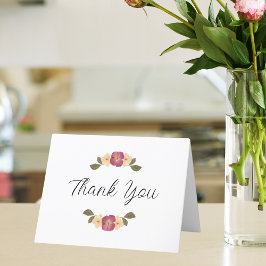 Elegant Pressed Wildblommor Boho Garden Wedding Tack Kort