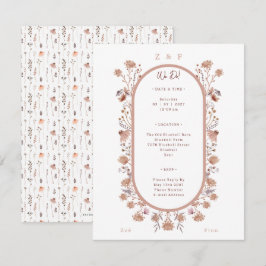Elegant Pretty Floral Botanical Wedding Invitation Anteckningskort