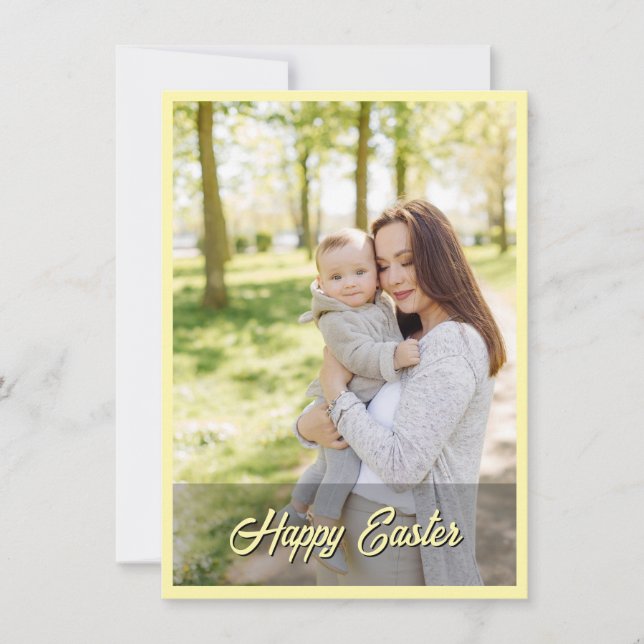 Elegant Pretty Pastel Chic Photo Happy Easter Tack Kort (Framsida)