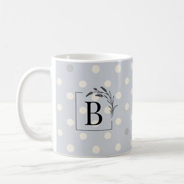Elegant prickig monogrammermugg – Bröllagsgåva Kaffemugg (Vänster)