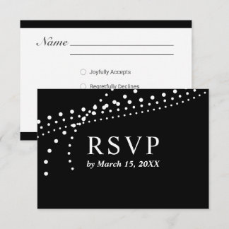 Elegant prickig svart/vit svarskort OSA kort