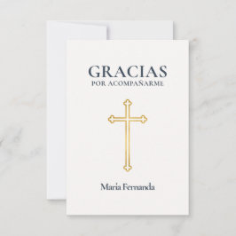 Elegant Primera Comunión Guld Kors Tack Kort