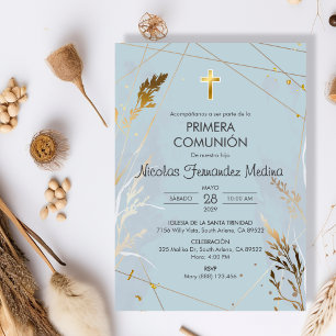 Elegant Primera Comunion katolik First Communion Inbjudningar