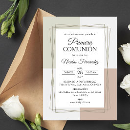 Elegant Primera Comunion katolik First Communion Inbjudningar