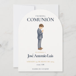 Elegant Primera Comunión Pojke som ber Inbjudningar