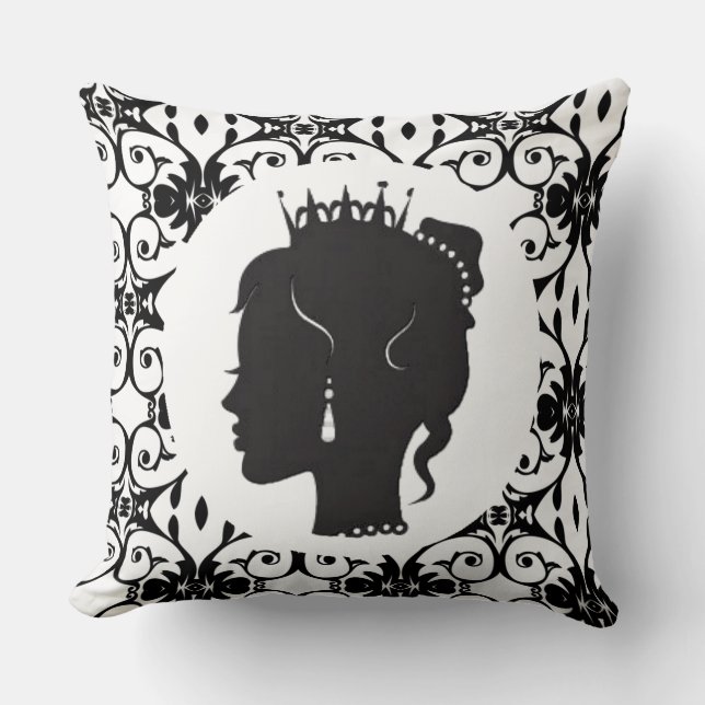 Elegant Princess Black Silhouette Dekorativ kudde (Framsida)