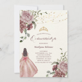 Elegant Princess Blommigt Quinceañera-inbjudan Inbjudningar