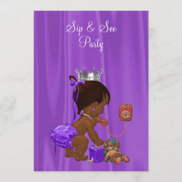 Elegant Princess Ethnic Baby Sip & See Inbjudningar