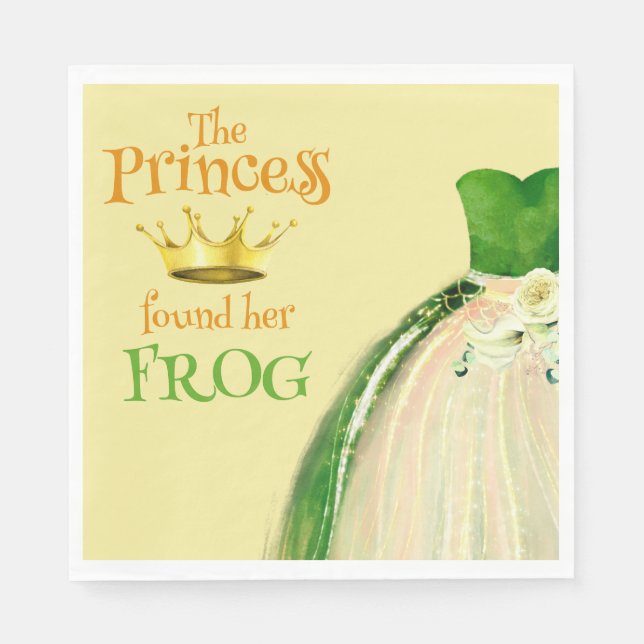 Elegant Princess Frog Möhippa Tack Pappersservett (Framsidan)