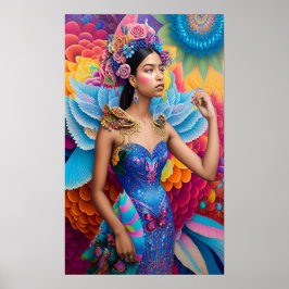 Elegant princess med vingar poster