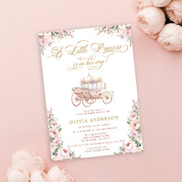 Elegant Princess Rosa Baby Shower Inbjudningar
