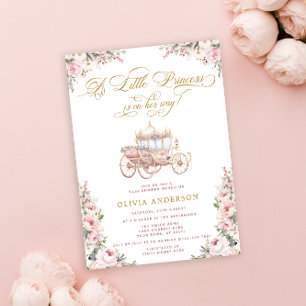 Elegant Princess Rosa Baby Shower Inbjudningar