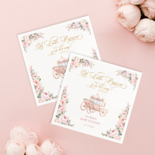 Elegant Princess Rosa Blommigt Baby Shower Pappersservett