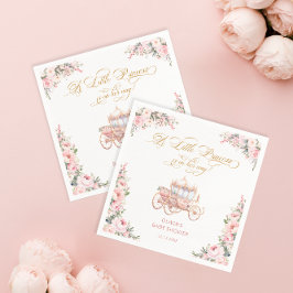 Elegant Princess Rosa Blommigt Baby Shower Pappersservett