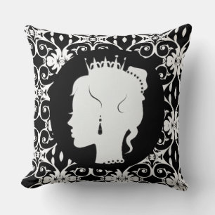 Elegant Princess White Silhouette Dekorativ kudde