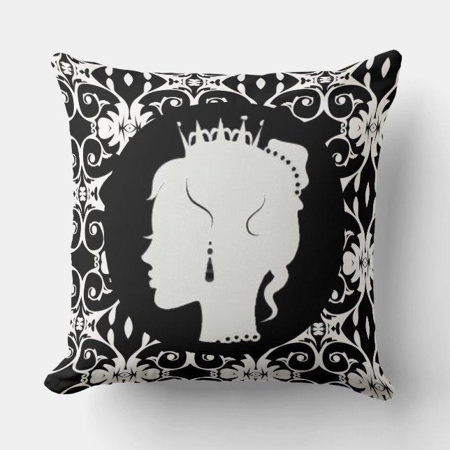 Elegant Princess White Silhouette Dekorativ kudde (Framsida)