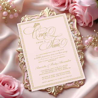 Elegant Prinsessa Baby Shower - En saga som börjar Inbjudningar