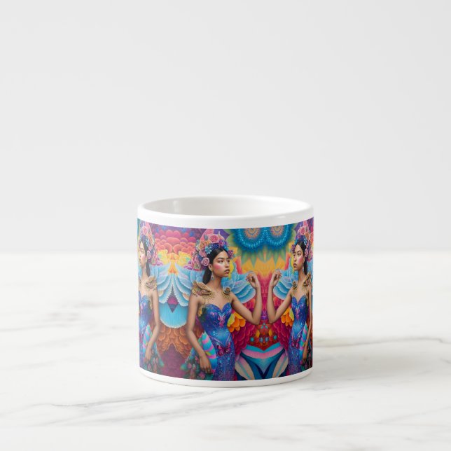 Elegant prinsessa med vingar  espressomugg (Framsidan)
