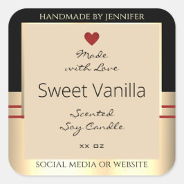 Elegant Produktförpackningsetiketter Black Beige G Fyrkantigt Klistermärke