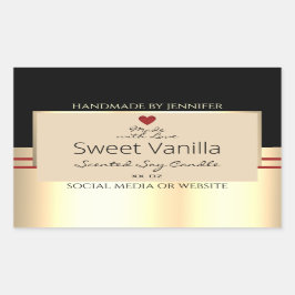 Elegant Produktförpackningsetiketter Black Beige G Rektangulärt Klistermärke