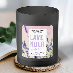 Elegant produktförpackningsljus med foto fyrkantigt klistermärke