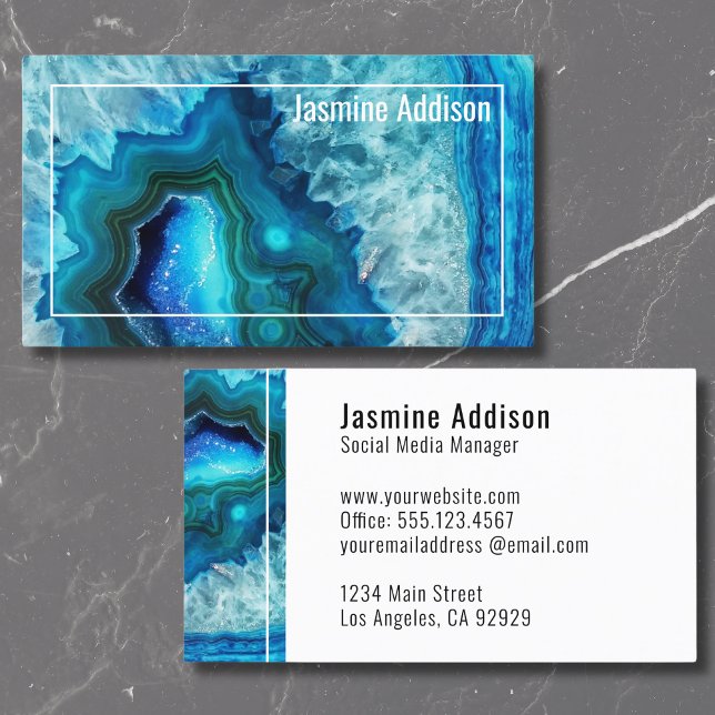 Elegant Professionell Agate Geode Visitkort (Glam Chic Trendy Elegant Professional Agate Geode Business Card)