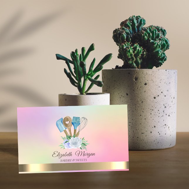 Elegant Professionell Bakery Hand Verktyg Flowers Visitkort (Skapare uppladdad)