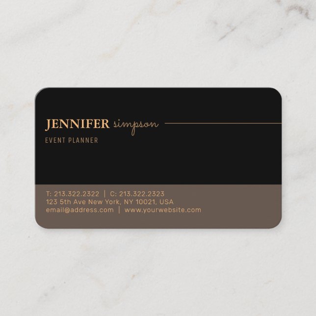 Elegant Professionell Black och Guld Visitkort (Framsida)