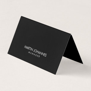 Elegant Professionell Black Plain Affärskort Visitkort