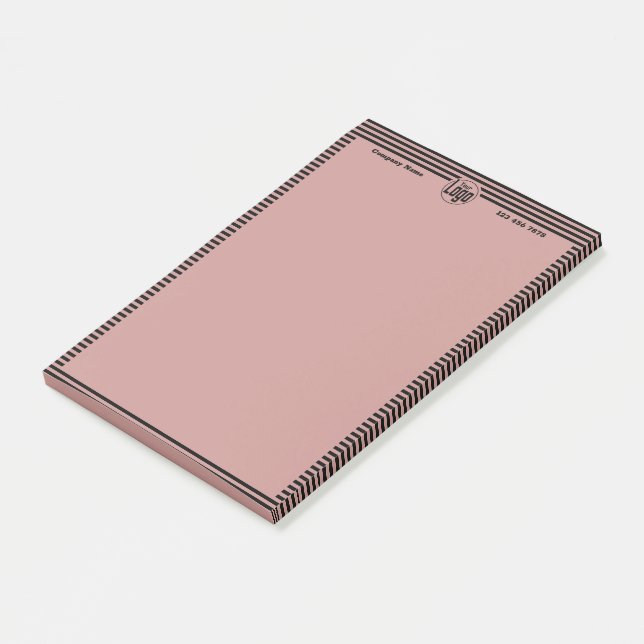Elegant Professionell Black & Rosa Anpassningsbar  Post-it Block (Vinklad)