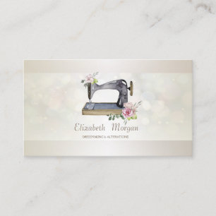 Elegant professionell blommig bokeh-symaskin visitkort