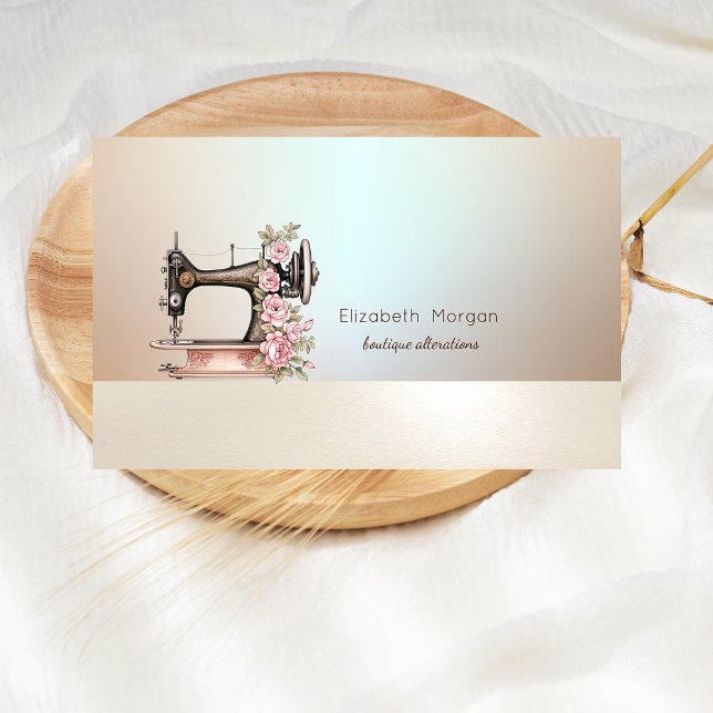 Elegant professionell blomster symaskin visitkort (Skapare uppladdad)