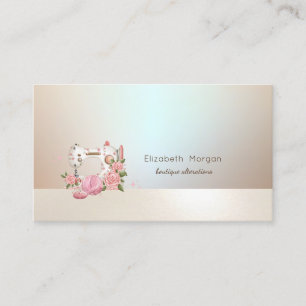 Elegant professionell blomvit symaskin visitkort