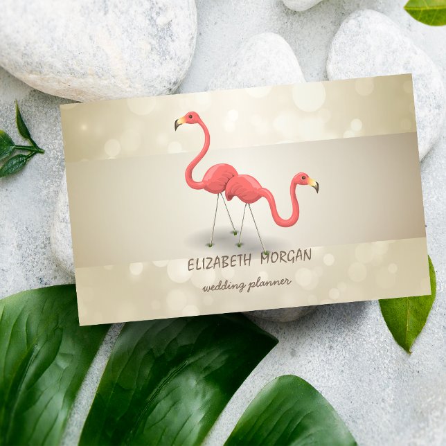 Elegant Professionell Bokeh, Rand, Flamingo Visitkort (Skapare uppladdad)