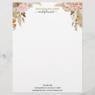 Elegant Professionell Business Boho Blommigt Brevhuvud