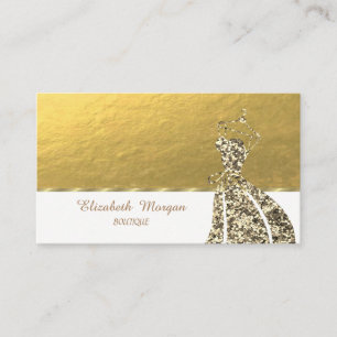 Elegant professionell, chic guld glitterklänning visitkort