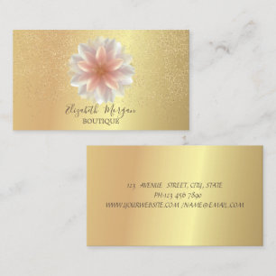 Elegant Professionell Chic Lotus Guld Konfetti Visitkort
